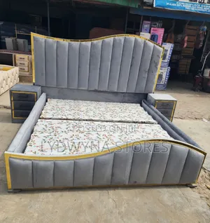 Super Strong Quality Upholstery Padded Bedframe With 2 Side Drawers