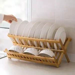 Wooden Plate Rack With Cutlery Holder