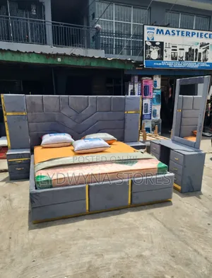 Breathtaking Quality 6by6 Complete Set of Upholstery Padded Bedframe