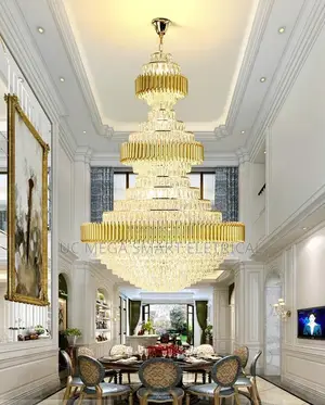 Luxury Crystal Stair Chandelier Lighting Villa Lobby Hotel Larged Gold