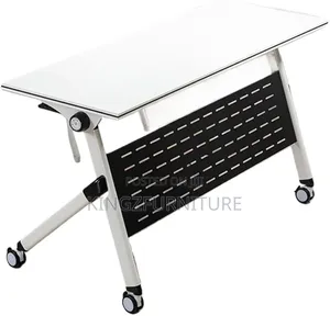 White 1.2 Meter Modern Mobile Flip-Top Training Table
