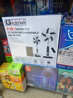 4 in 1 Ac/Dc Solar Rechargeable Fan