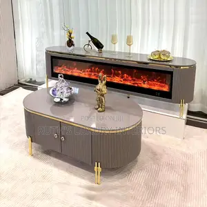 Modern Center Table With Fireplace Tv Stand