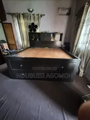 Bed Frame With Side Drawers and Standing Mirror