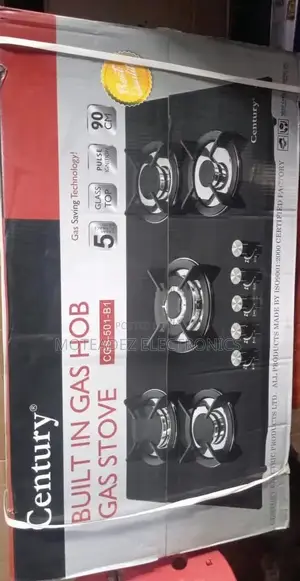Century (60by90cm) 5 Burner Tempered Glass Top Inbuilt Gas Hob/Cooker