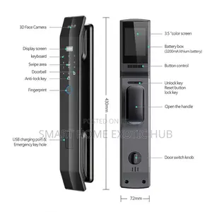 Tuya Wifi Fingerprint Lock With 3d Face Intercom