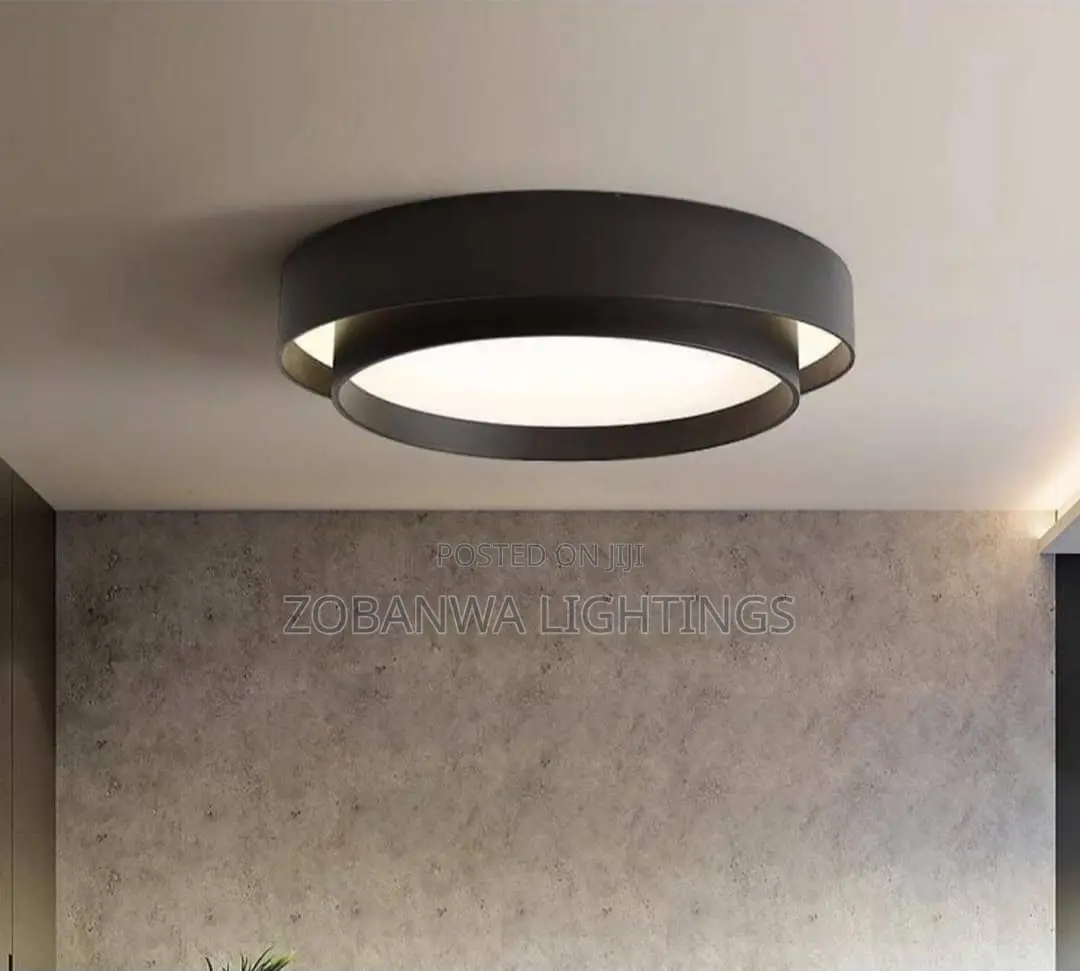 Nordic Led Ceiling Light Dimmable Wood Grain Decor Lighting