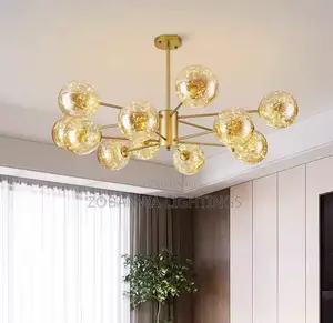 Led Modern Chandelier Glass With Remote Control 3 Pendant Lamp