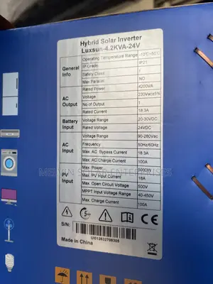Luxsunsolar 4.2kva 24v Hybrid Solar Inverter Available in Store 