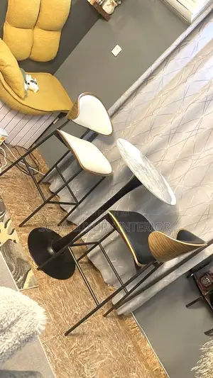 Modern Marble Bar Table and Chair Set for Home, Café and Lounge