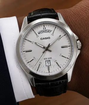New Casio Quality Luxury Men Genuine Leather Wristwatch