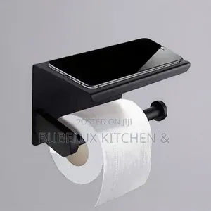 Modern 2-in-1 Tissue Holder Phone Shelf for Bathroom