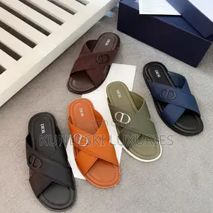Original Christian Dior Cross Leather Slippers