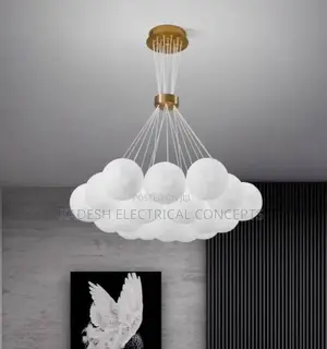 Nordic Led Planets Lunar Moon Shape Glass Ball Pendant Lamp Chandelier