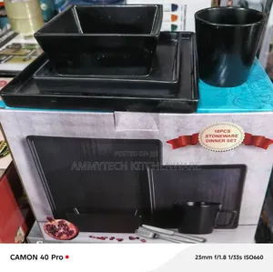 Black Square 16pcs Stoneware Dinner Sets