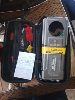 Multifunctional Portable Car Air Pump and Jump Starter Power Bank.