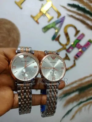 Luxury Couples Emporio Armani Watch - Silver Rose Gold