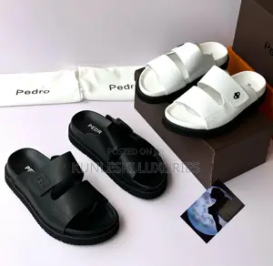 Original Pedro Strap White Black Leather Slippers
