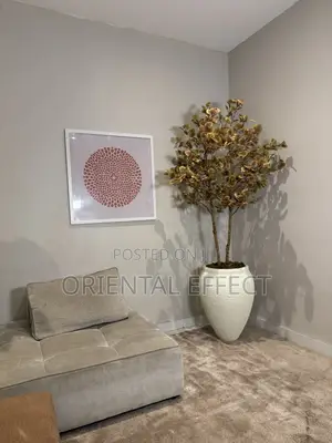Artificial Money Tree In Off White Lake Pot | Luxury Home Decor
