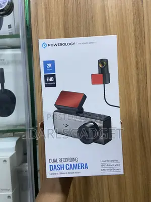 Powerology Dual Recording Dash Camera With Rear Camera Lens