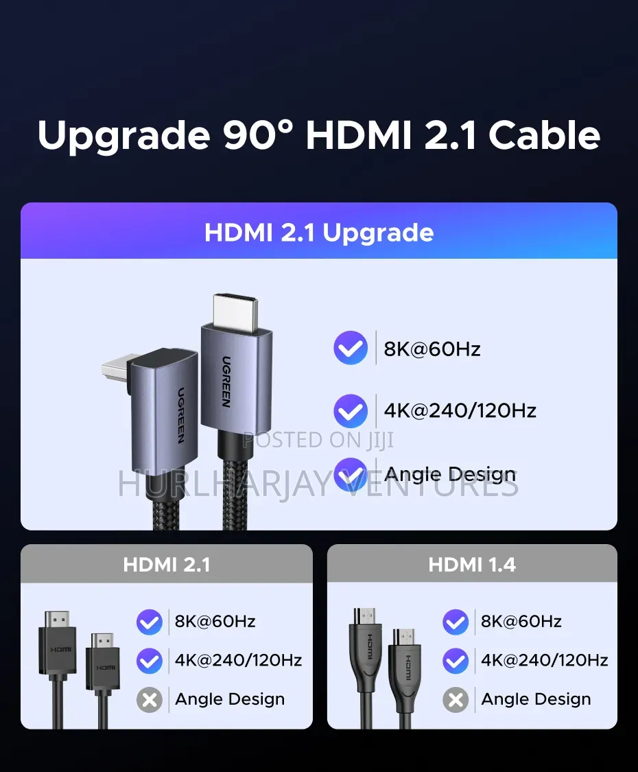 3m Ugreen Hdmi V2.1 () Angle Cable