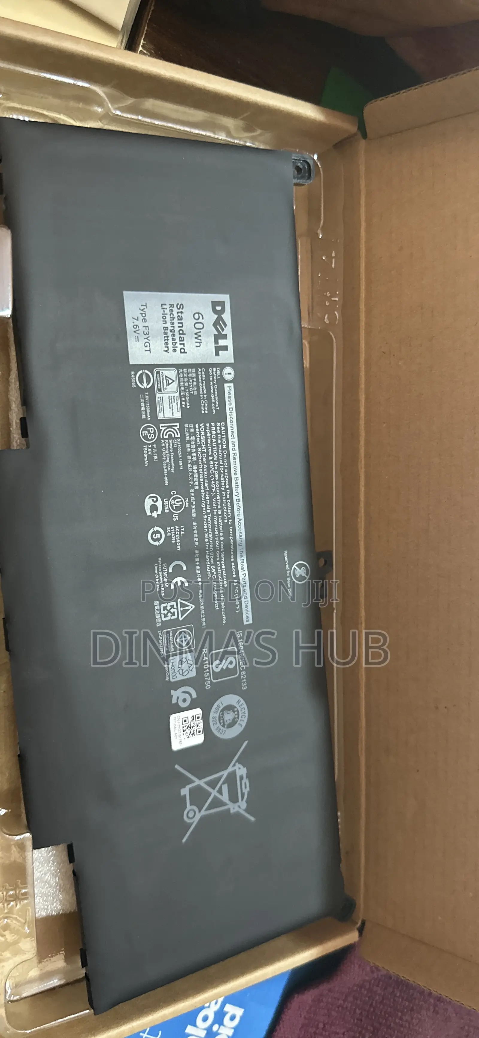 Dell 7480, F3ygt Battery
