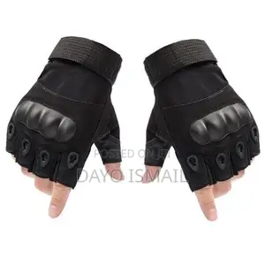 Fingerless Gloves With Hard Knuckle Anti-Slip Adjustable