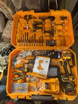 Ingco Tools Box Kit Set 165pcs With 20v Impact Cordless Drill