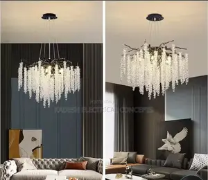 Modern Luxury Long Tree Branch Crystal Chandelier Pendant Lamp