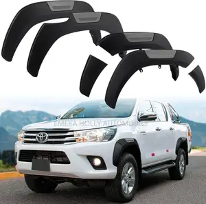 Brand New Pocket-Style Matte Black Fender Flares Set for Toyota Hilux