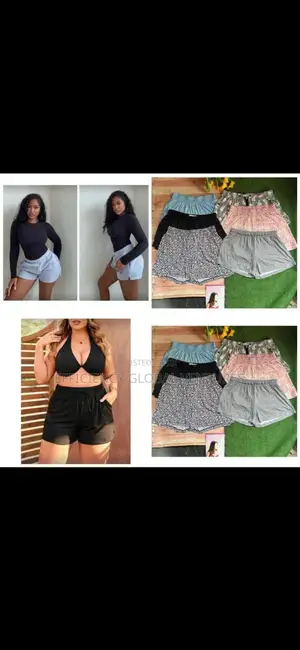 6 Set Comfortable Ladies Lounge Shorts / Pyjamas -Mixed Colors Print