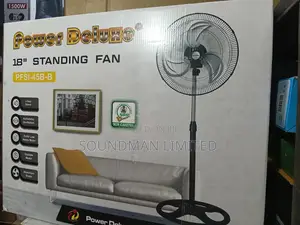 Power Deluxe Standing Fan Pedestal Iron Blade Fan Pfsi-45b-B