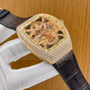 Franck Muller Quality Luxury Men Iced Automatic Engine Wristwatch