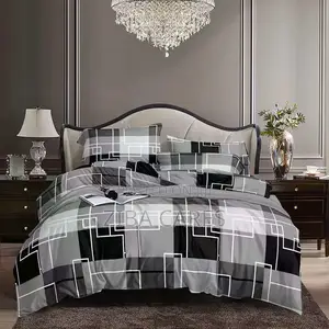 Grey and Black Conbination Beddings Set With Duvet Set 6x6