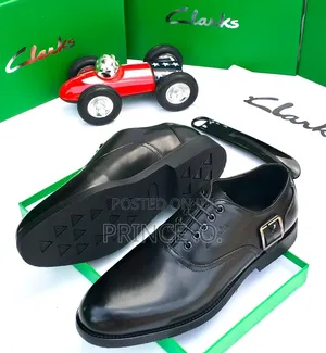 Lace Up and Side Buckle Leather Shoes