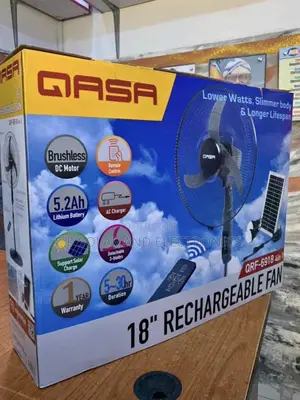 Qasa Solar Rechargeable Fan 18’Inchs