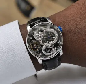 Hanboro Authentic Quaity Luxury Chronograph Genuine Leather Wristwatch