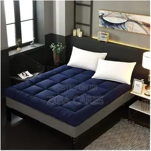 Fluffbeddings Quality 5cm Extra Thick Mattress Topper-Navy Blue