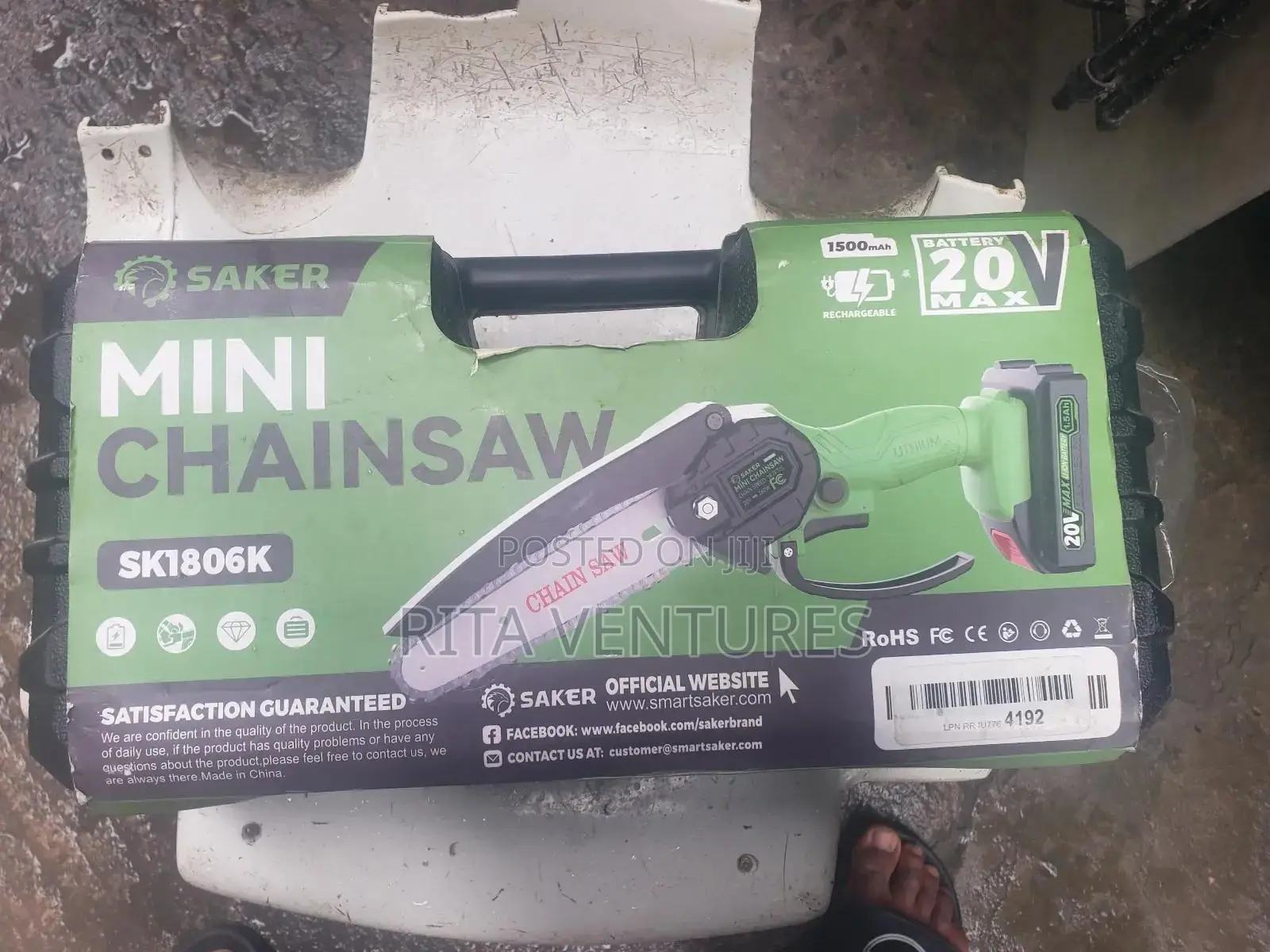 Saker 20v Cordless Mini Chainsaw With 2 Batteries