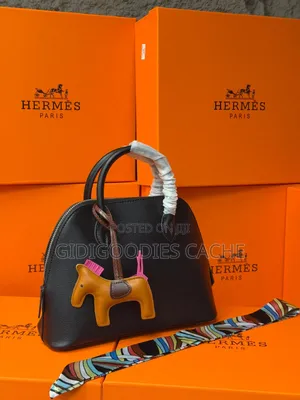 Structured Top-Handle Hermes Bag With Charm