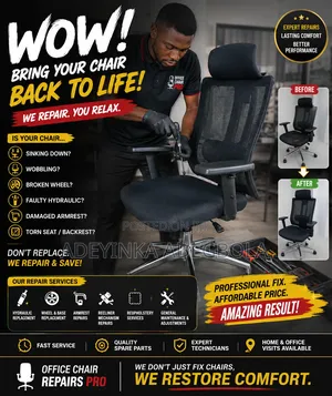 Office Chair Repair In Lagos – Hydraulic, Wheels, Armrests More.