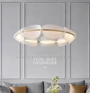 Nordic Leaf Chandelier Modern Acrylic Ring Light Living Dining Room