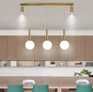 Modern Led Glass Pendant Light Dining Room Light Bar Aisle Chandelier