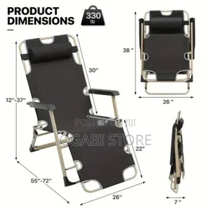 Portable Folding Reclining Chair. (Camping Bed and Chair)