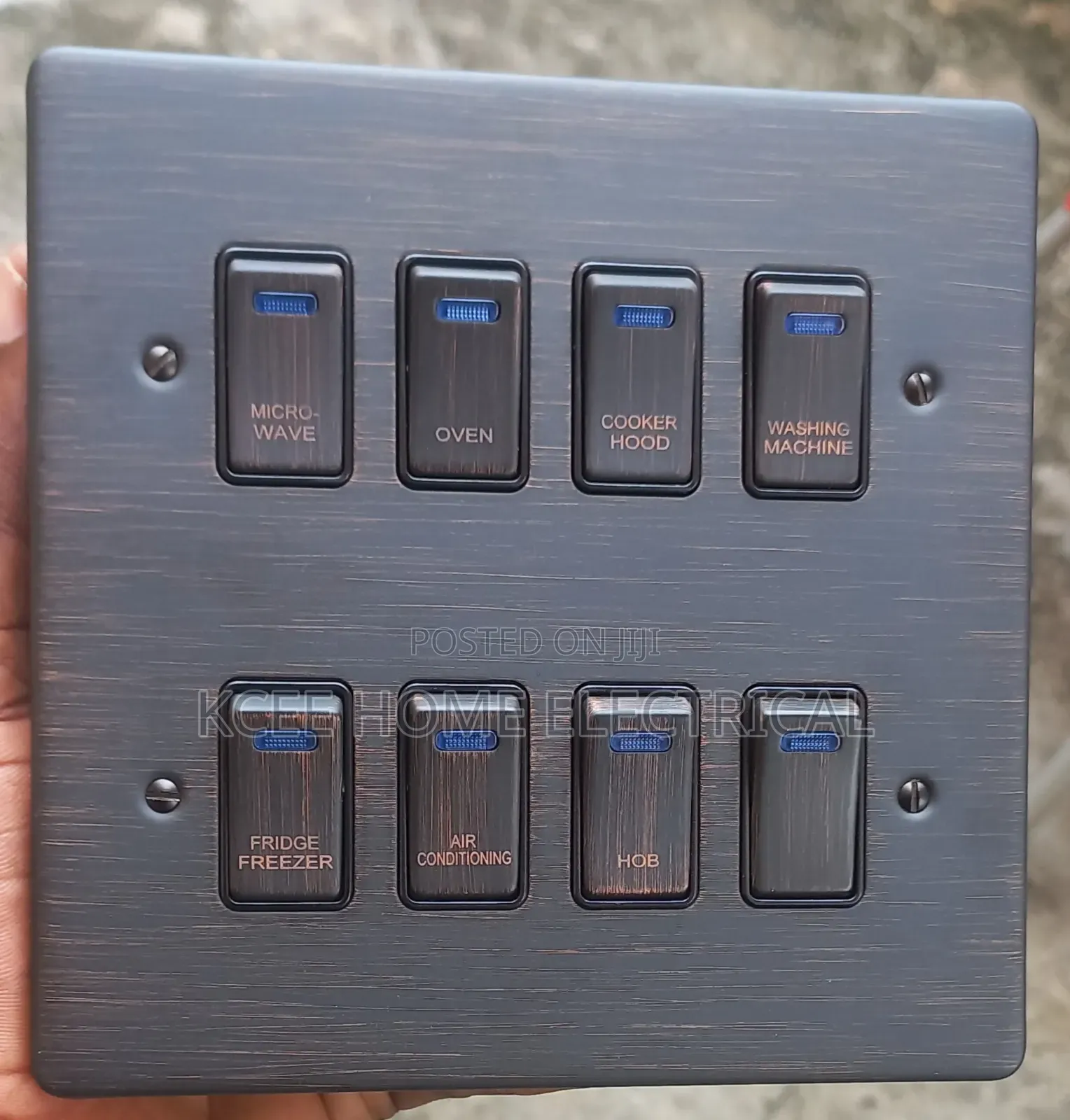 8 Gang Bronze Grid Switch Panel – Luxury Modular Wall Light Switch