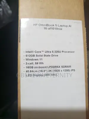 New Laptop HP OmniBook 5 16" 16GB Intel Core Ultra 5 SSD 512GB