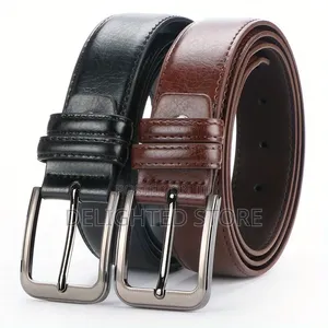 Men's Faux Genuine Leather Vintage Belt 130cm