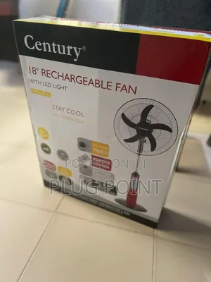 Century Rechargeable 18" Standing Fan With Powerful Airflow