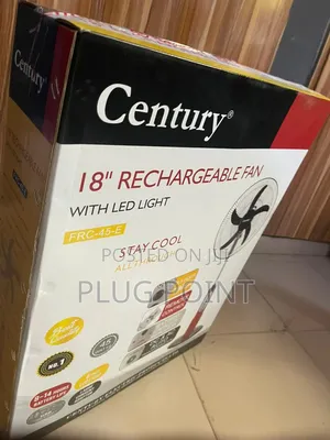 Century 18" Standing Fan With Rechargeable Battery and Strong Breeze