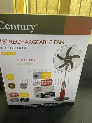 Century Standing Rechargeable Fan 18-Inch High Performance Model